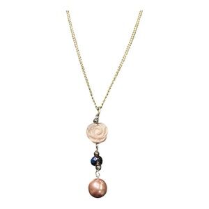 Delicate & Dainty carved rose/bead/pearl lilac stamped and tagged NRQ JB2